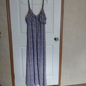 Purple and white maxi dress